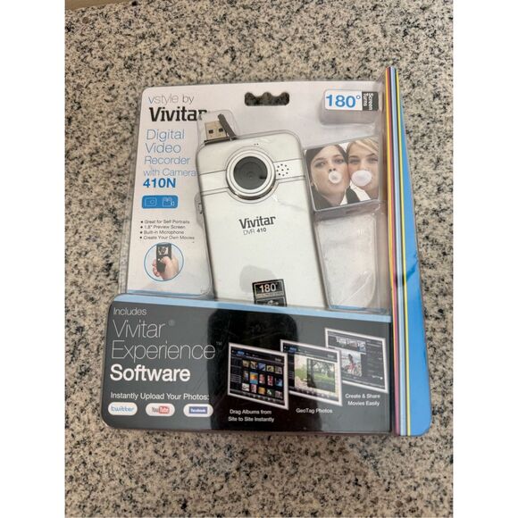 Vivitar DVR410N Digital Video Recorder Camera Silver NEW Sealed 180° Screen Flip - Picture 1 of 3